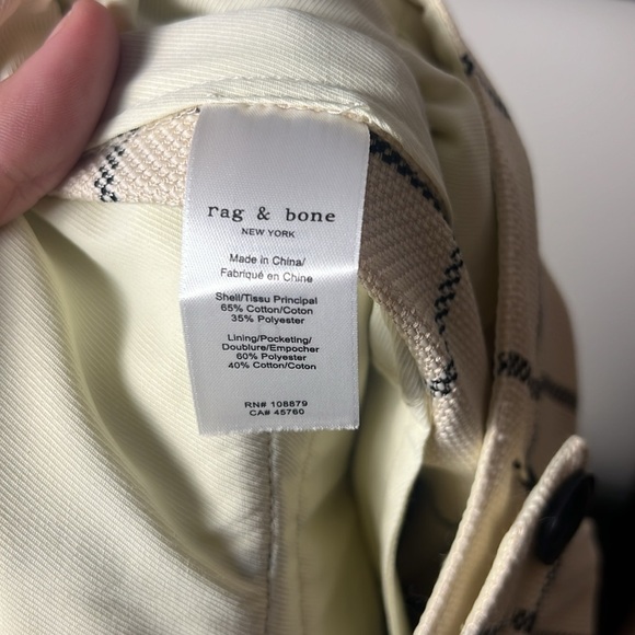 Rag & Bone Ivy pleated checked cotton-blend canvas shorts Size 10 NWT - Picture 8 of 9